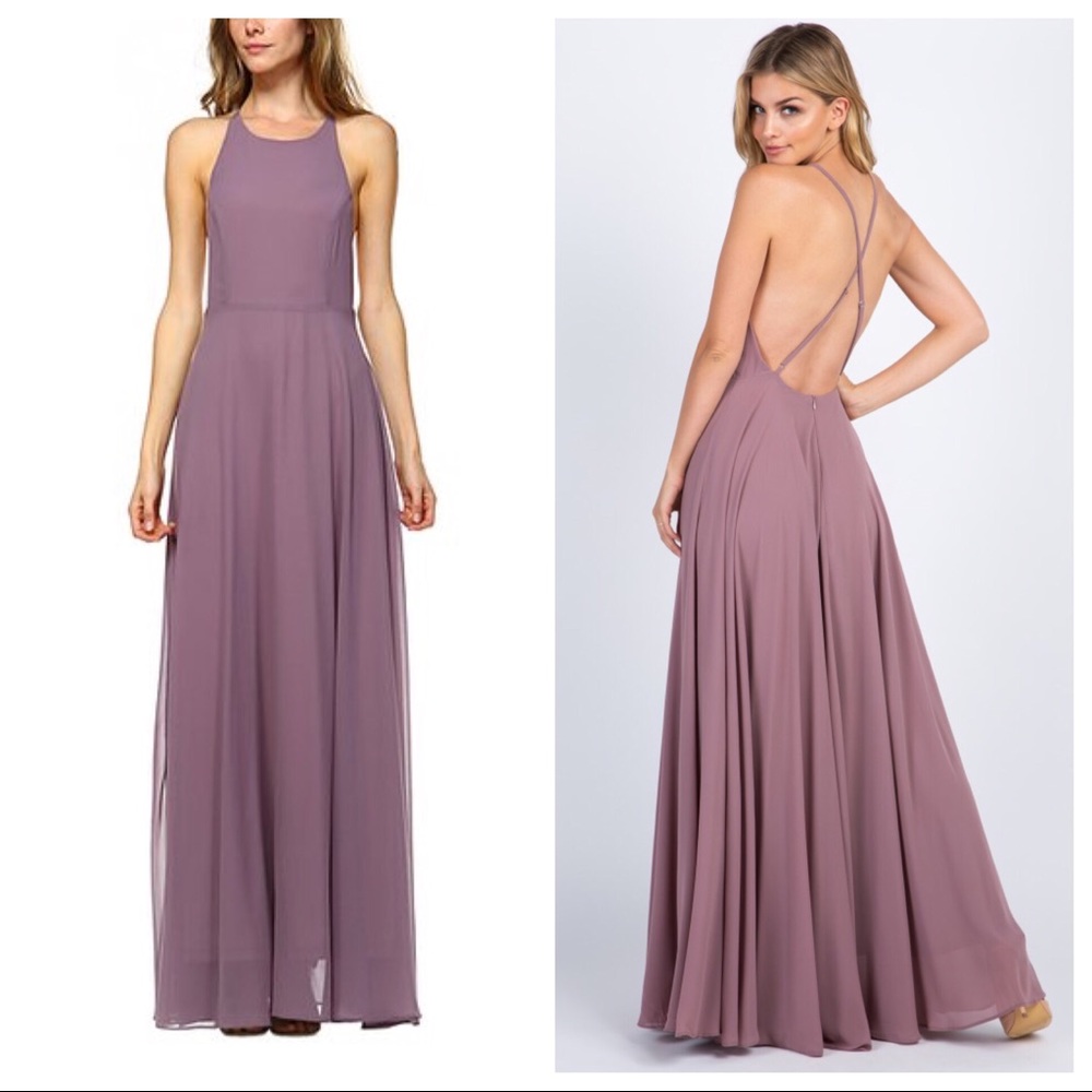 Leshop low strappy back maxi dress